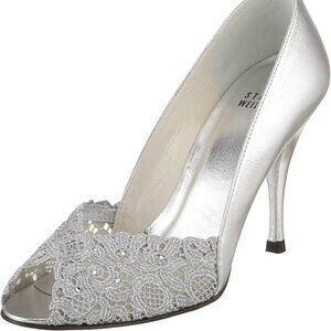 Stuart Weitzman Women's Chantelle Peep-Toe Pump Size 8.5M